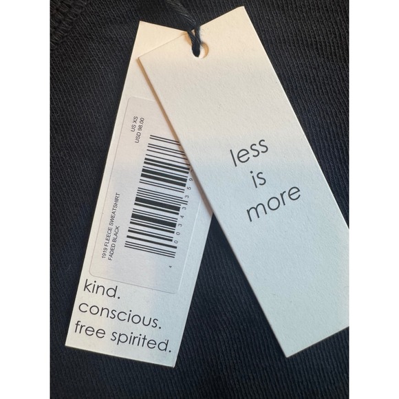 Unsubscribed faded black Fleece Sweatshirt Long Sleeve Crewneck Top Pullover NWT - Picture 2 of 8